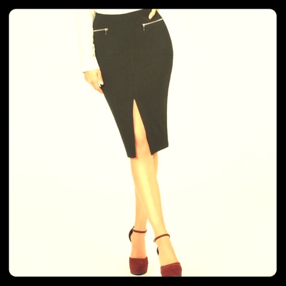 Front Slit Ponte Skirt- 1x